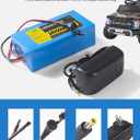 24V 5Ah Lithium Battery with 29.4V 1A Charger, 24V Rechargeable Battery for Kid Ride On Toys and DIY Projects, Lightweight & Long-Lasting, 20A BMS