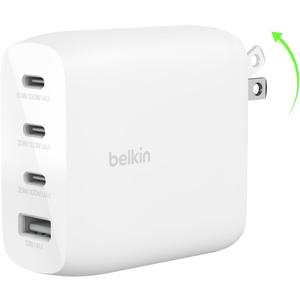 Belkin 112W 4-Port GaN Charger Block, USB-C Power Delivery Super Fast Charging & USB-A Port - MacBook, Samsung Galaxy S25, Apple iPhone 17, Air, iPad, Google Pixel, Nintendo Switch 2, etc. - White