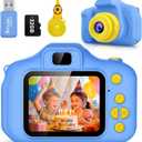 Desuccus Kids Camera Toys Christmas Birthday Gifts for Boys and Girls Kids Toys 3 4 5 6 7 8 9 Year Old HD Digital Video Camera for Toddler with 32GB SD Card (Blue)