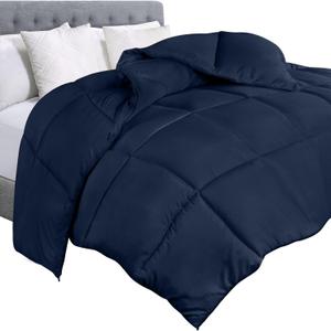 Utopia Bedding Comforter Duvet Insert, Quilted Comforter with Corner Tabs, Box Stitched Down Alternative Comforters Queen Size (Navy) (Queen (Pack of 1))