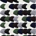 Jecery 48 Pack Kid Winter Beanies Bulk Cold Weather Child Knit Hat Cap for Outdoor School Boy Girl New Year Donations Gift(Woodland)