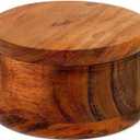 Kaizen Casa Acacia Wood Salt or Spice Box with Swivel Cover perfect for keeping table salt, gourmet salts, herbs or favorite seasonings, close at hand on your countertop.