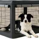 Dog Crate Cover, Fits Most 36-inch Dog Crates, with Detachable Top & Breathable Mesh,1680D Waterproof Oxford Cloth (More Durable and Heavy Duty), Waterproof Dog Kennel Cover, Black