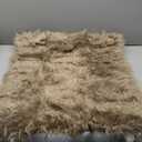 Goolela Fluffy Faux Fur Rug for Bedroom Light Brown Beige 2x3 Furry Fuzzy Sheepskin Rug Small Shaggy Area Rug for Office Playroom Decor Washable Rectangle