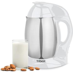 Tribest Soyabella SB-130 Deluxe Automatic Nut Milk Maker & Soy Milk Maker Machine, White/Stainless Steel (Large)
