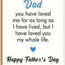 4 x Fathers Day Card for Dad, Fathers Day Gift from Daughter or Son, Printed Inside, with Kraft Envelope and Gold Seal Sticker