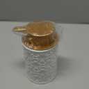 Elegant Foaming Soap Dispenser, Designed with Flower-Shaped Emboss, Ceramic Gold Hand Soap Dispenser for Bathroom (White)