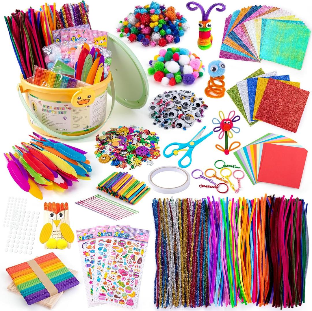 Sundaymot Kids Arts and Crafts Set 2000+ Piece DIY Craft Supplies Kit with Assorted Accessories for Boys & Girls Ages 6-12, School Classroom Projects, Gifts for Boys and Girls., One Size