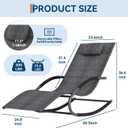 Outdoor Lounge Chair, Patio Lounger with Soft Breathable Tesla Fabric, Poolside and Lawn Chair with Non-Slip Base, Fixed Ergonomic Design, 300lbs Capacity, Easy Assembly-Gray