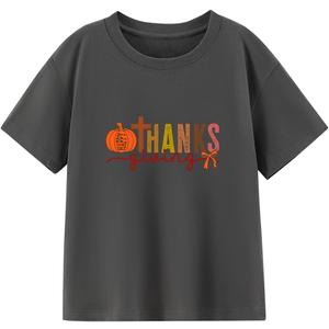 Funny Thanksgiving Shirts for Kids Toddler Boys Girls Turkey Pumpkin Graphic T-Shirt Clothes Tops Tee 2-8 Years