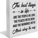 the Best Things in Life are the People We Love Wood Box Sign Decor Desk Sign Wooden Box Block Sign Gifts for Friends Family, Home Office Shelf Wall Decoration