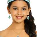 Princess Costume Accessories  Arabian Princess Dress-Up Jewelry Set with Magic Lamp, Headband, Necklace, Earrings & Ring  Halloween Cosplay Supplies, Birthday Gifts