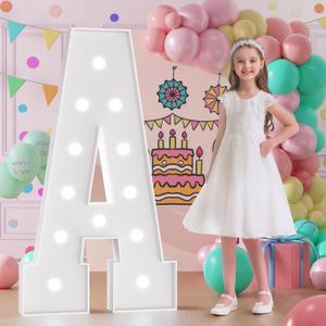 Light Up Letters, Marquee Letters 4 Feet Tall with Cool White Light, Large Letter for Party Baby Shower Wedding Event Graduation Decoration, Marry Me Light Up Letter 4ft Marquee Sign Letras A