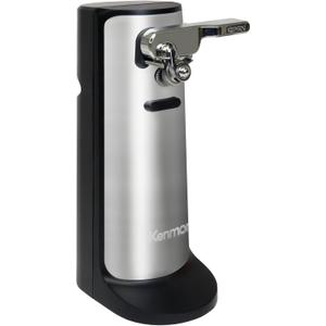 Kenmore 3 in 1 Electric Can Opener Hands Free One Touch Built In Knife Sharpener Bottle Opener Auto Shut Off Easy Clean Cord Storage Silver Stainless Steel