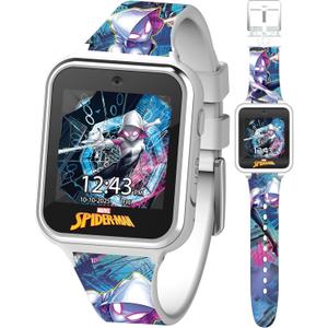 Accutime Spiderman Ghost Spider Educational Learning Touchscreen Kids Smartwatch - Multicolor Strap- Toy - Girls, Boys, Toddlers - Selfie Cam, Games, Alarm, Calculator, Pedometer (Model: SPD4935AZ)