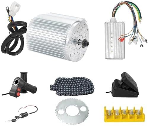 Brushless DC Motor 3000W 72V Electric Motor High Power Brushless Controller 50A Scooter Motor Go Kart Electric Motor Kit (No Brackets and Bases Installed)