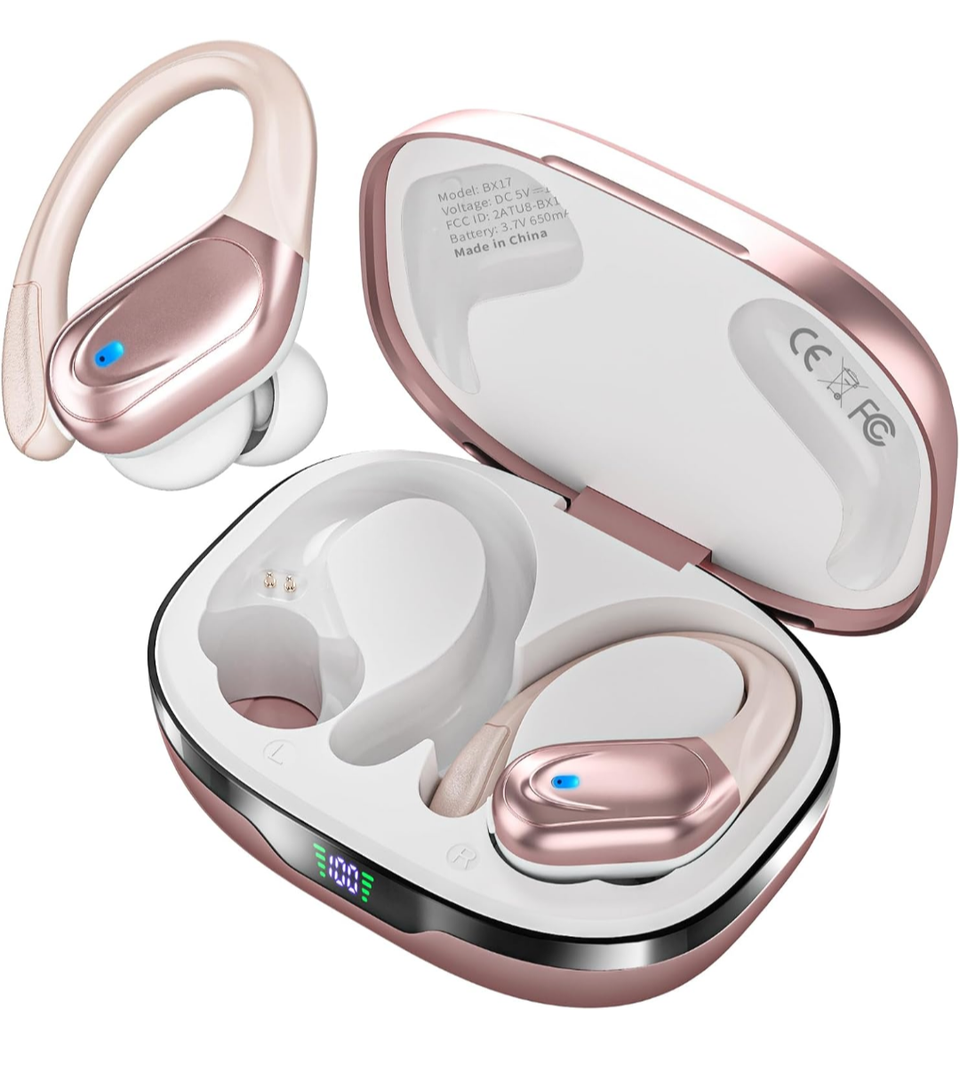 Wireless Earbuds Bluetooth Headphones 80hrs Playback Ear Buds Power Display with Noise Canceling Mic Headsets for Sports/Workout/Running
