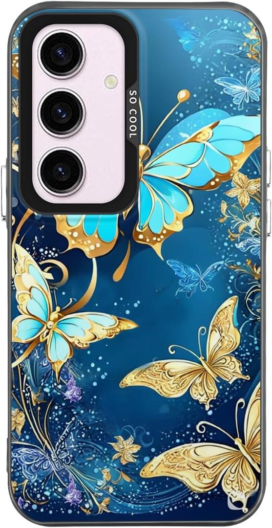 for Samsung Galaxy A36 5G/A56 5G Case,Slim Fit Thin Stylish Women Men Protective Cell Phone Case Cover for Galaxy A36 A56 Samsung A 36 5G Butterfly Gold
