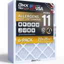 BNX TruFilter 20x25x1 Air Filter MERV 11 Allergy, Dust & Pet Defense 6-Pack