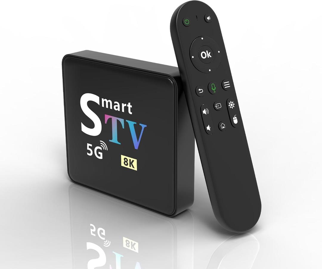 Streaming Media Player Converts Regular TV to Smart TV 4K Resolution Built-in Android 14.0 OS Quad-Core Processor WIFI6 Bluetooth Bluetooth Voice Remote 2GB+8GB Memory (M9-8K)
