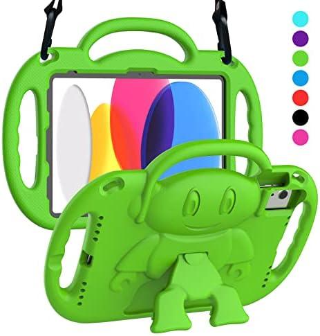 SUPLIK Kids Case for New iPad 11th Gen (A16) 11-inch 2025 & 10th Generation 10.9" 2022 & Air 11" 2025/2024 & Air 5th/4th Gen & Pro 11, Durable Shockproof Cover with Shoulder Strap Handle Stand, Green