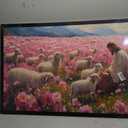 Jesus Lamb Large Wall Art Christian Religious Painting Wall Decor Church Canvas Prints Pink Pictures Framed Artwork Decoration for Prayer Bedroom Living Room Office 36"x24"