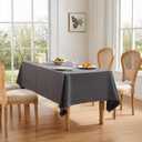 ZeeMart Basic Linen Textured Table Cloth, 60 x 104 Inch Charcoal, Farmhouse Style Dark Grey Rectangle Tablecloth, Wrinkle Resistant Washable Heavy Weight TableCloths