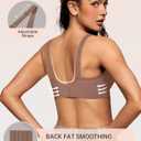 OEAK Womens Deep V Bras Wireless Comfortable Bra Supportive No Underwire Bras Tshirt Push Up Bralettes Plunge Seamless Bra (M)