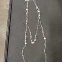 Long Pearl Necklace Layered Necklaces for Women Trendy Long Chain Necklace Dainty Statement Necklaces for Women Sweater Strand Fashion Jewelry