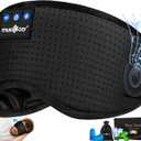 MUSICOZY Sleep Headphones Breathable Bluetooth 5.4 Headband 3D Sleeping Headphones, Wireless Eye Mask Earbuds Earphones for Side Sleeper Office Air Travel Cool Tech Gadgets Unique Gifts (Matte Black)