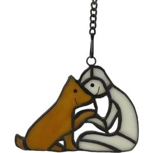 Stained Glass Window Hangings Dog Memorial Gifts for Loss of Dog, Pet Memorial Gifts for Dog Lovers, Loss of Dog Sympathy Gift, Dog Loss Memorial Gift for Women