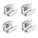 Zinc Alloy No Drilling 4 Pcs Glass Door Handle Clips Pulls for Showcase Glass Cabinets 3-5mm
