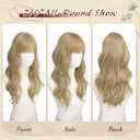 Haloo Blonde Wigs with Bangs - 20 Inch Long Soft Wavy Natural Looking Synthetic Heat Resistant Hair Wig for Women Daily Party, Dirty Blonde