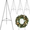Soaoo Christmas Wreath Stand Christmas Wreath Holder Metal Easel for Cemetery Grave Flower Holder Gravestone Wreath Stand for Grave Marker Gravestone Flowers Decorations(2,30inch)