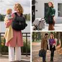 CEI-CEI Neoprene Diaper Bag Backpack Stylish Baby Maternity Bags Travel Tote for Mom with Insulated Pockets, Changing Pad, Stowable Shoulder Strap