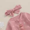 Halloween Baby Boy Girl Outfit Pumpkin Long Sleeve Onesie Romper Jumpsuit Halloween Clothes Girl Boy (Pink)