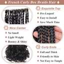 9 Packs French Curl Crochet Braids 18 Inch Pre Looped Goddess Box Braids with Curly Ends Synthetic Crochet Hair Bouncy French Curly Braiding Hair for Women