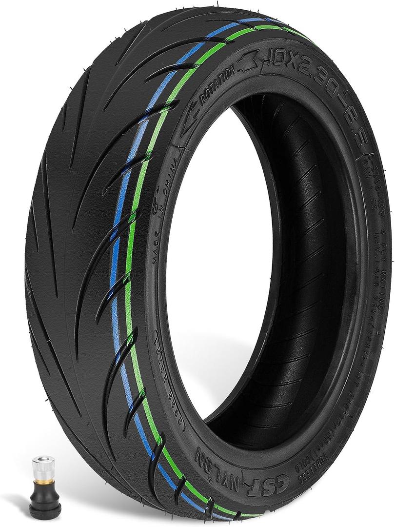10x2.30-6.5 Tire Vacuum Tubeless Tire, Fit for NIU KQi2 Pro Electric Scooter, Replacement Front Rear Tyre, Non-slip, Explosion Proof 1pc