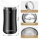 HAUSHOF Coffee Grinder Electric, One Touch Coffee Bean Grinder for Beans, Spices, Herbs and Seeds, Compact Design, with Clean Brush Black