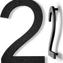 10 Inch Black House Numbers for Outside, Large Floating Home Address Numbers, Modern Outdoor House Number for Wall Street Garage Gate (2)