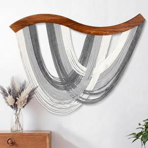 Neutral Grey Macrame Wall Hanging Dip Dyed Yarn Wall Art, Modern Boho Decor
Handmade Cotton Rope Tapestry for Bedroom, Living Room, Nursery, 31.5 x 23.6 Inch