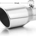 A-KARCK Exhaust Tip 4" Inlet to 6" Outlet, 12" Overall Length Exhaust Tailpipe Tip Polished Bolt On Design Protect Tailpipe