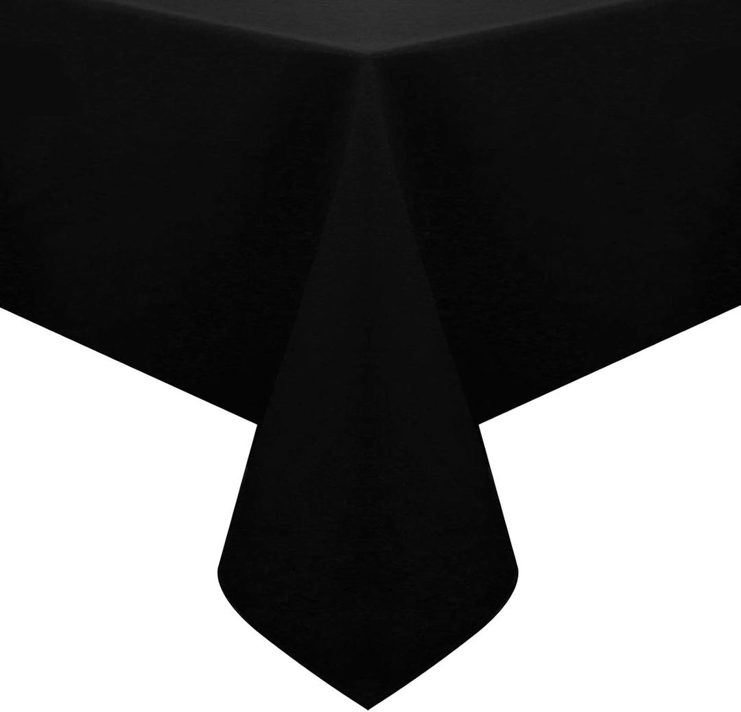 Obstal 210GSM Rectangle Table Cloth - Heavy Duty Water Resistance Microfiber Tablecloth, Decorative Fabric Table Cover for Outdoor and Indoor Use (Black,52x70 Inch)