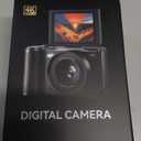 Digital Camera 4K for Photography and Video, 56MP Autofocus Vlogging Camera for YouTube, 3" 180 Flip Screen & 16X Digital Zoom, Compact Travel Cameras with 32GB SD Card for Beginners & Adults