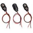 9V Battery Clip Connector Used in Student Experiment or Other Equipment with 9V Battery (I-Type, Soft Shell) - 3 PCS