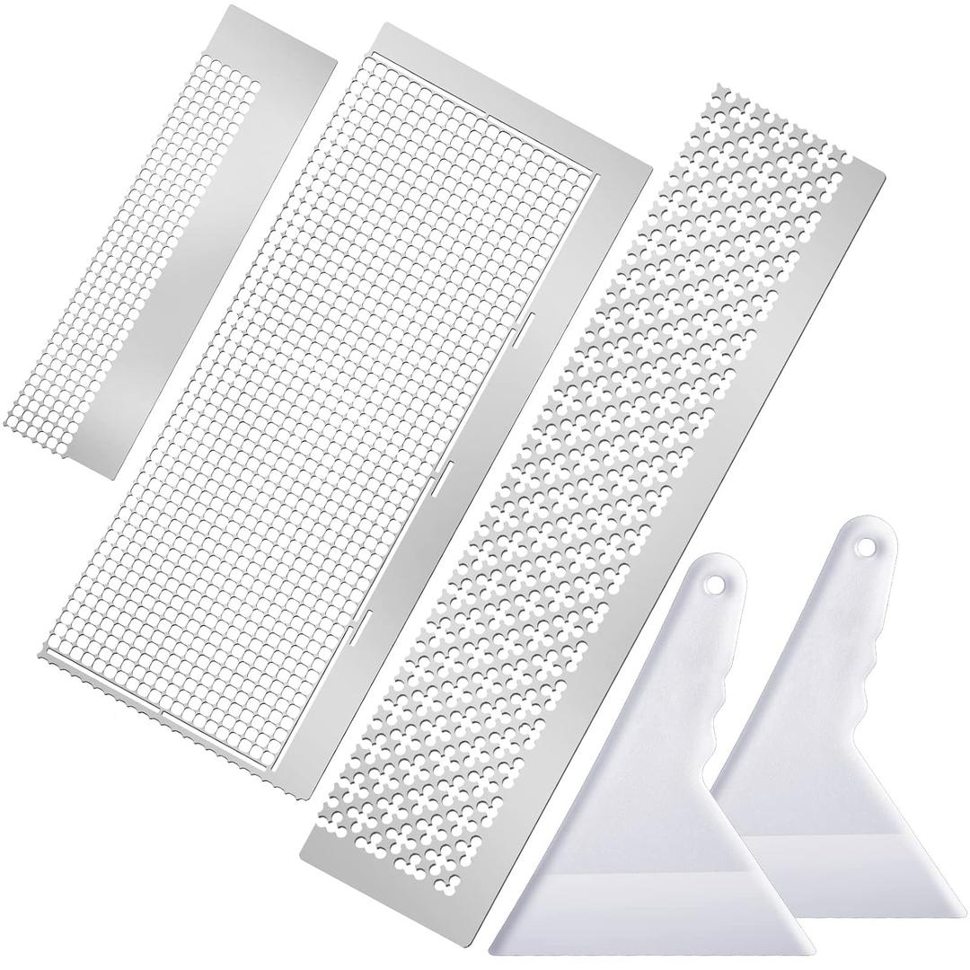 3 Pcs Stainless Steel Diamond Painting Rulers with 216 699 1020 Blank Grids 5D Mesh Round Dot Drill Alignment Art Tools for Diamond Pasted Drawing Full Partial Drill Tools Accessories