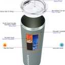 BJPKPK Skinny Tumbler with Lid 20 oz Stainless Steel Slim Vacuum Insulated Tumblers Cup, Gray