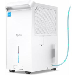 6,000 Sq.Ft Most Efficient Energy Star 2025 Dehumidifier with Pump,Vellgoo Max 140 Pint/D Smart Compressor Dehumidifier for Basement with Drain Hose, for Home,Large Rooms
