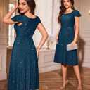 BeryLove Prom Dress for Teens: Sequin Formal Party Dress with Flutter Short Sleeves for Wedding & Cocktail Evening Events (XL)