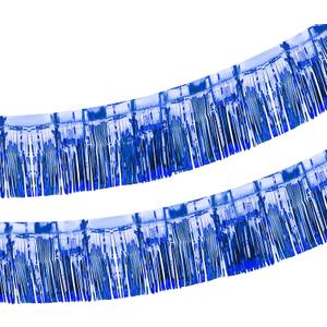 2 x 2 Pack Iridescent Fringe Float Curtain, Metallic Foil Fringe Garland Shiny Wall Hanging Drapes Tassel Foil Float for Parade Float Trailer, Outdoor Indoor Birthday Holiday Party Decoration (Royal Blue)
